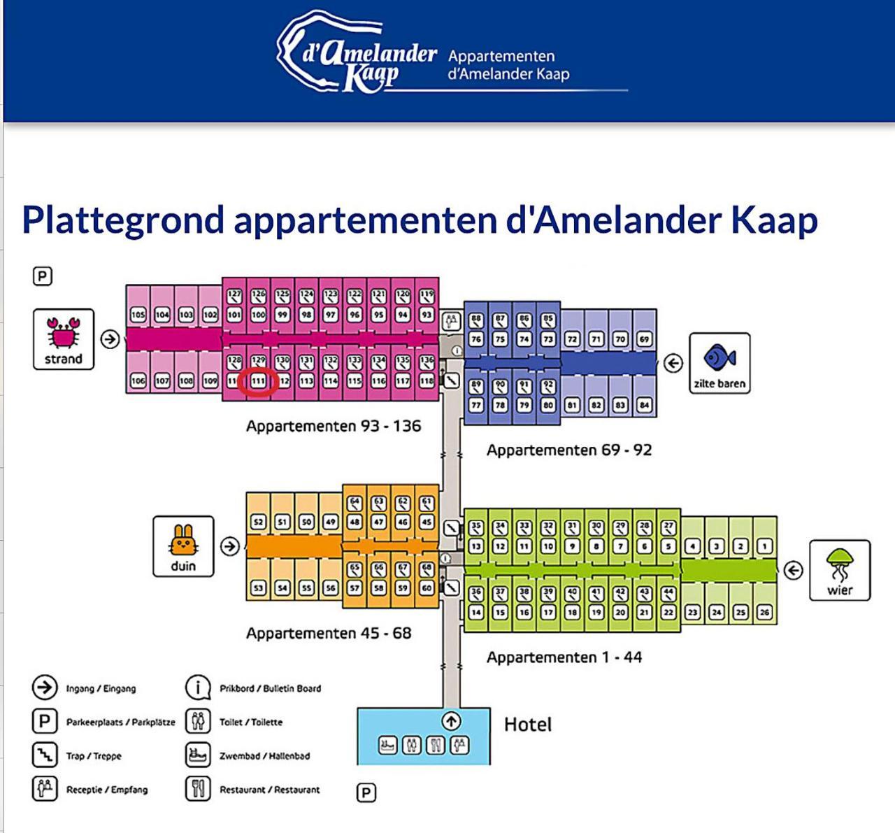 Appartement Noorderkragt, Amelander Kaap Hollum  Eksteriør billede